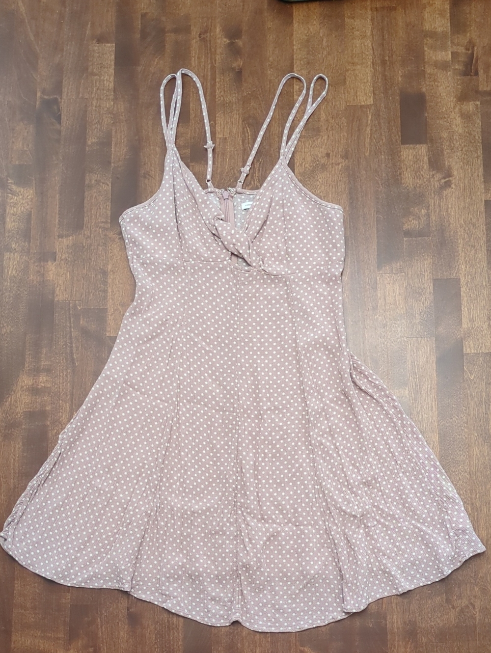 American Eagle Outfitters Dusty Rose Polka Dot Mini Dress